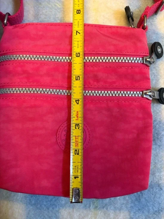 Kipling Alver Hot Pink Small Crossbody Bag with Monkey Charm - Picture 6 of 12